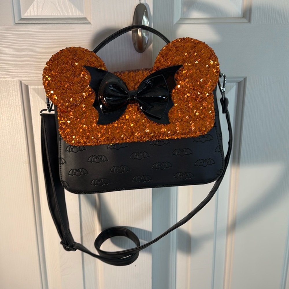 Disney x Loungefly Minnie mouse bat purse with matching wallet